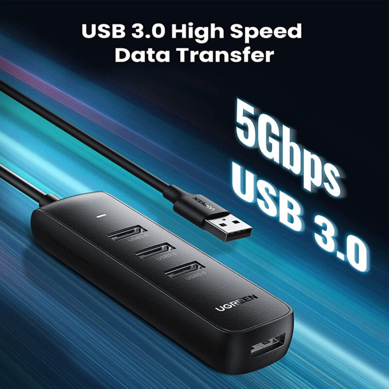 Ugreen Hub Adaptador Usb 3.0 com Porta Alimentação Micro Usb