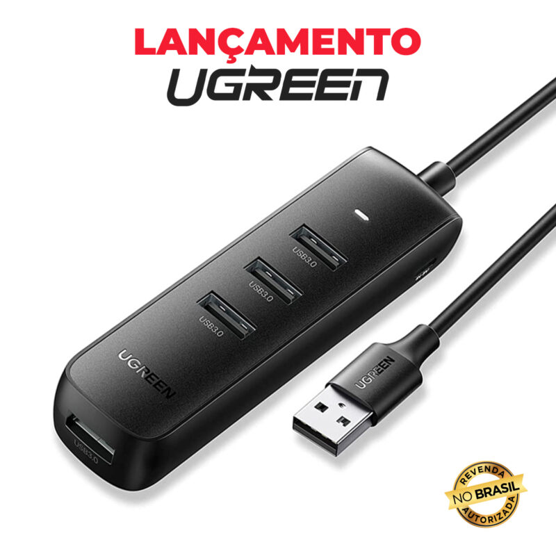 Ugreen Hub Adaptador Usb 3.0 com Porta Alimentação Micro Usb