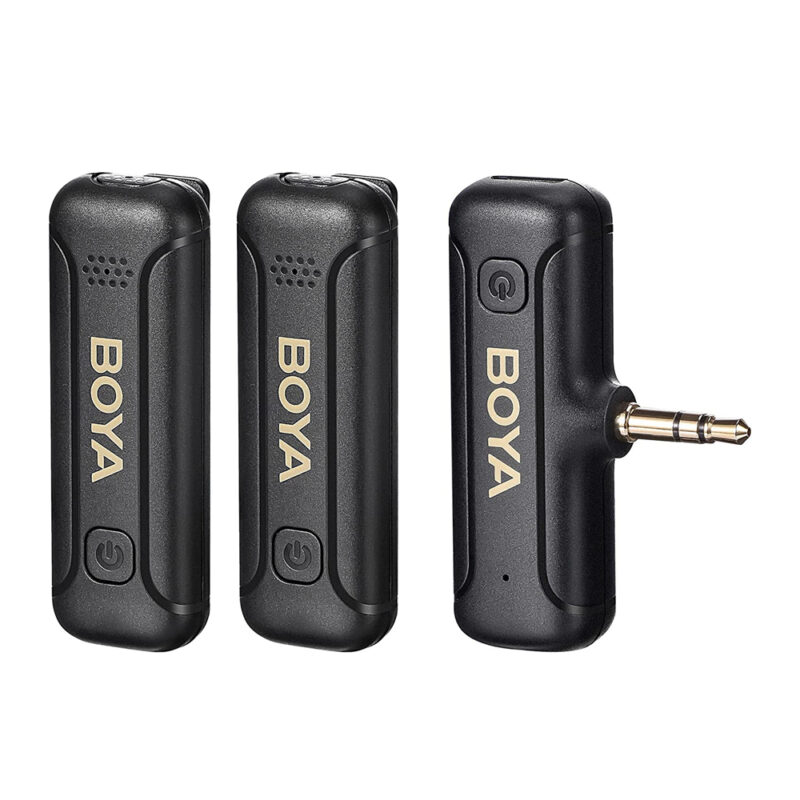 Sistema Microfone Lapela Boya By-wm3t2 M2 2.4Ghz 3.5mm Preto