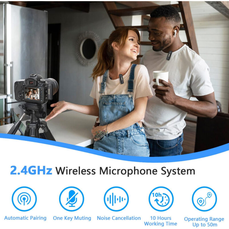 Sistema Microfone Lapela Boya By-wm3t2 M2 2.4Ghz 3.5mm Preto