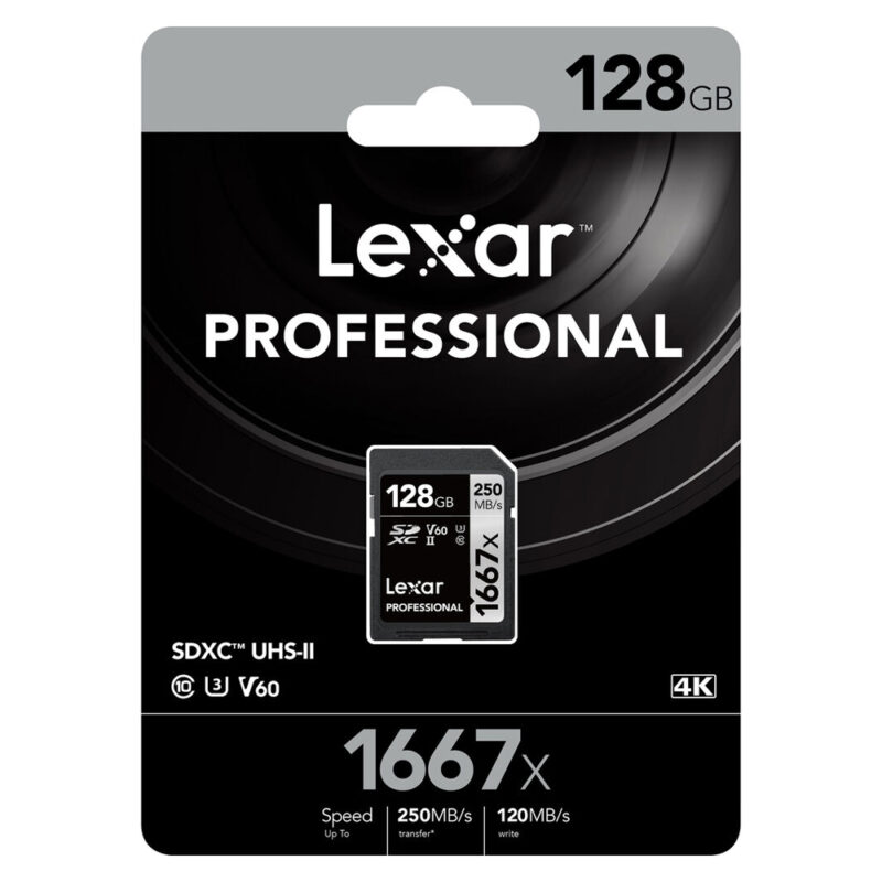 Cartão de Memória Lexar 128gb Cartão Sd Professional 250Mbs