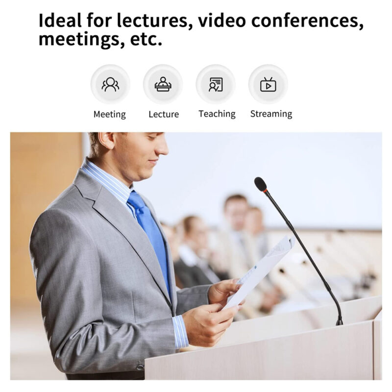 Microfone de Mesa Boya Gooseneck Video Conferencia Streaming