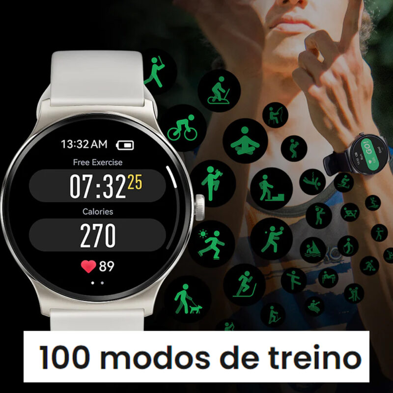 Smartwatch Haylou Solar Lite Android Ios Tela 1.38 pol Prata