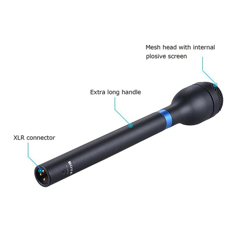 Microfone de Mão Boya By-hm100 Xlr Omnidirecional Preto