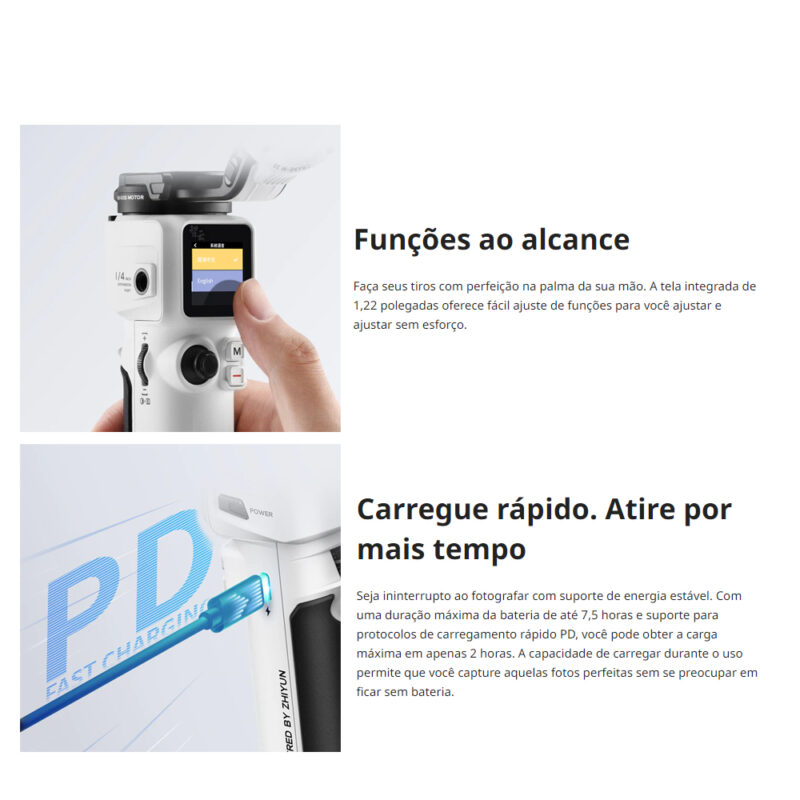 Estabilizador Zhiyun Crane M 3s Gimbal p/ Câmeras Smartphone