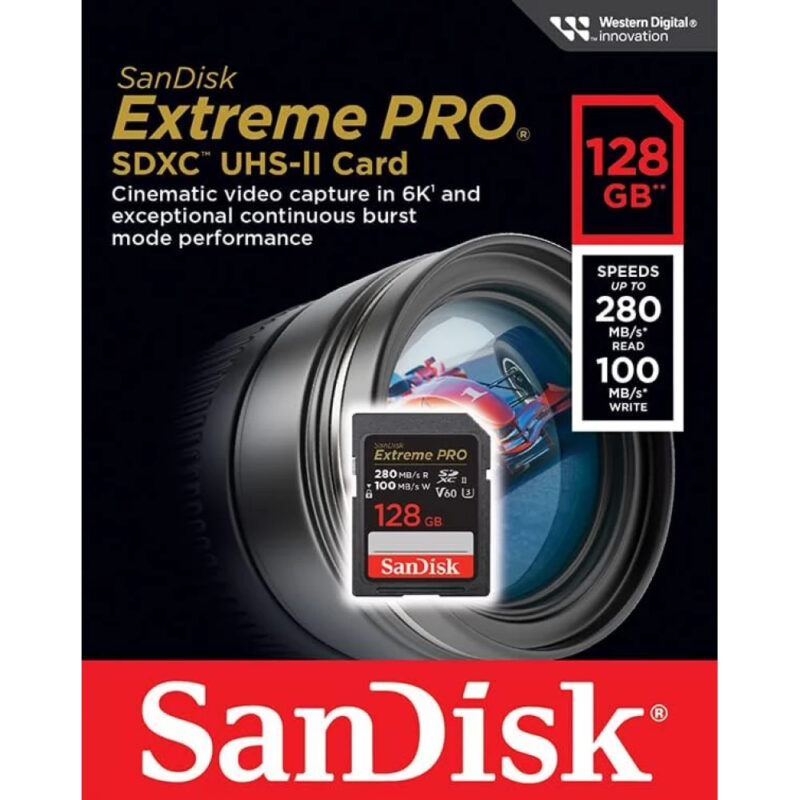 Cartão de Memória Sandisk 128gb Cartão Sd Extreme Pro 280Mbs