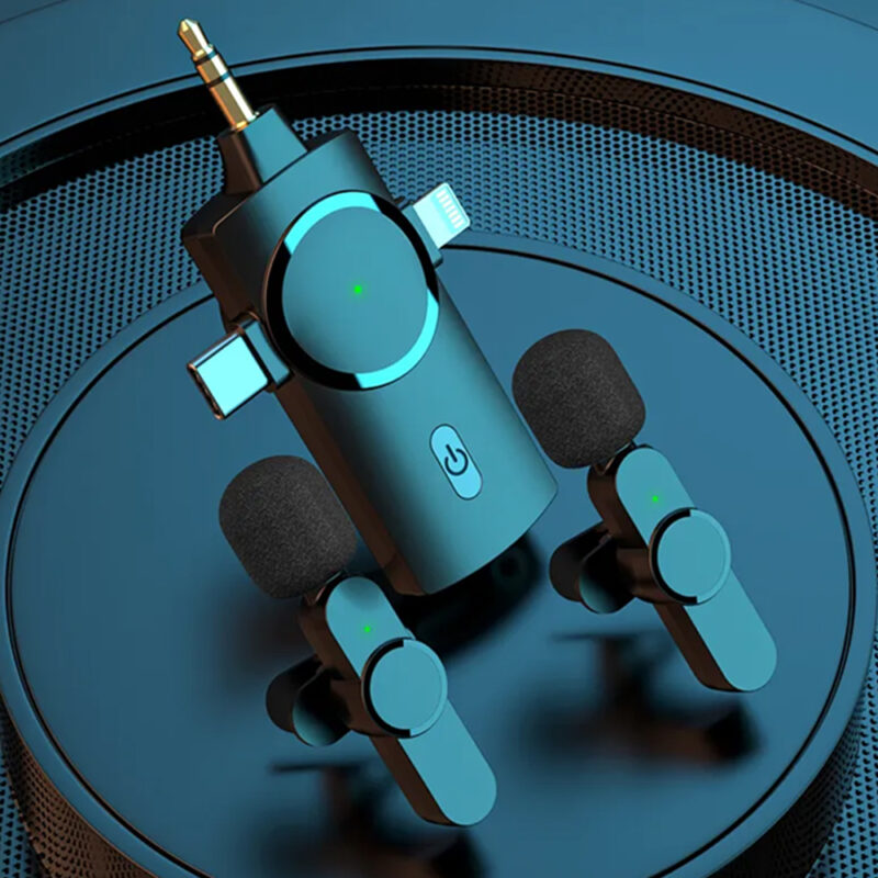 Microfone Sem Fio Vimai 3 em 1 Plug Universal Lapela Preto