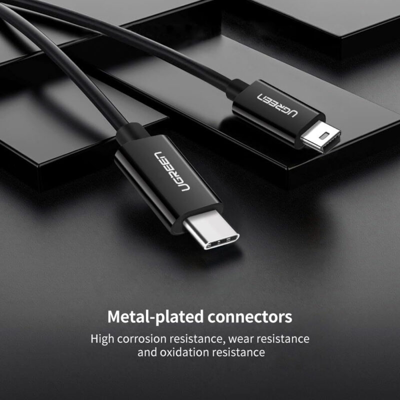 Cabo de Dados Ugreen Usb Tipo C Macho p/Usb B Macho 1M Preto