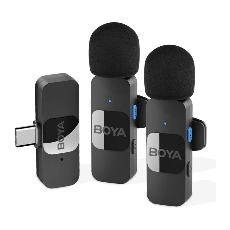 Microfone de Lapela Boya By-v20 Usb C  p/Android 2.4ghz Preto