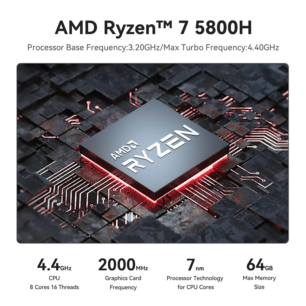 Mini Pc Beelink Processador Ryzen Amd 7 5800h 500gb 32gb Apenas 220V