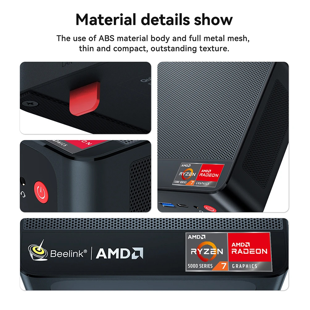 Mini Pc Beelink Processador Ryzen Amd 7 5800h 500gb 32gb Apenas 220V