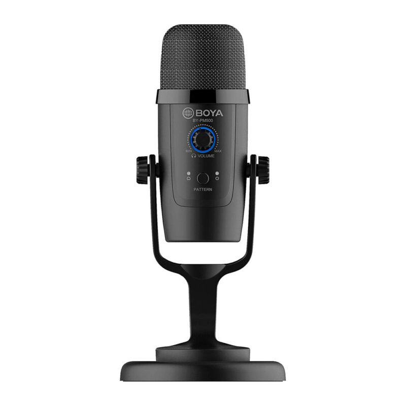 Microfone de Mesa Boya By-pm500 Estúdio Gravação Preto
