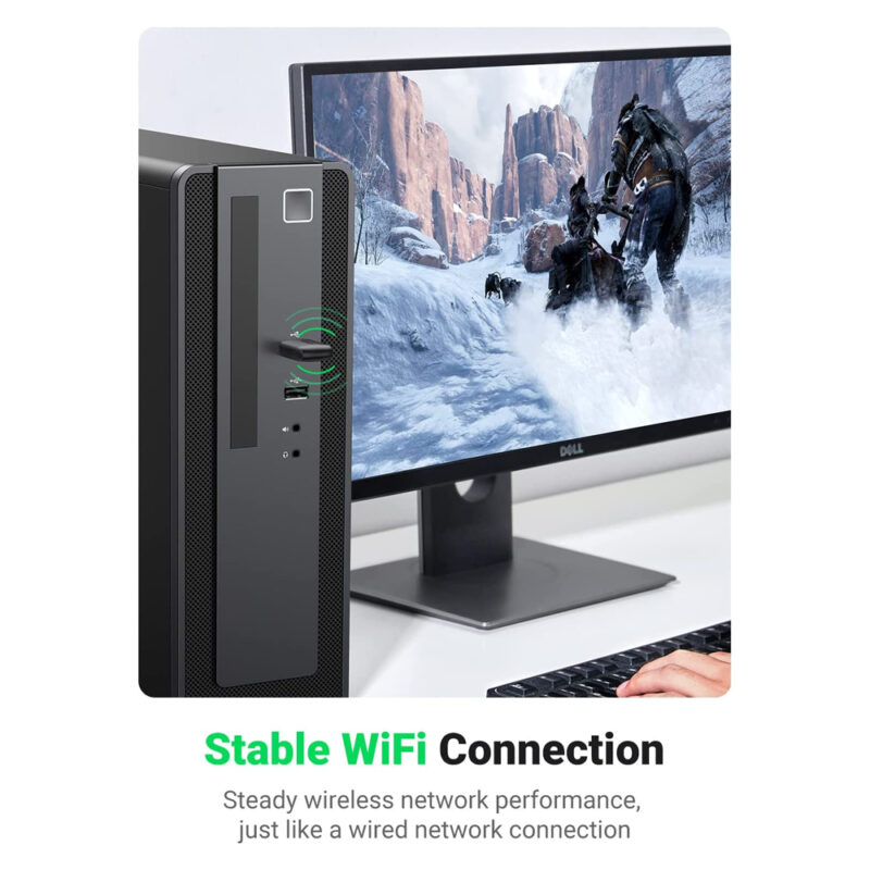 Ugreen Adaptador de Rede Wifi AC650 11ac Dual Band Preto