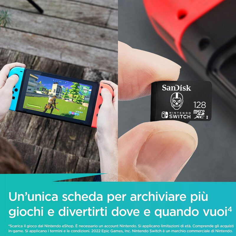 Cartão de Memória Micro Sd Sandisk 128gb p/Nintendo 100Mbs