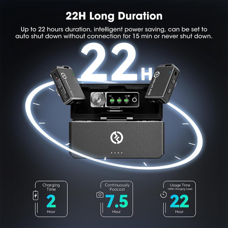 Sistema Microfone Sem Fio Hollyland Lark Max Duo Lapela 2.4G