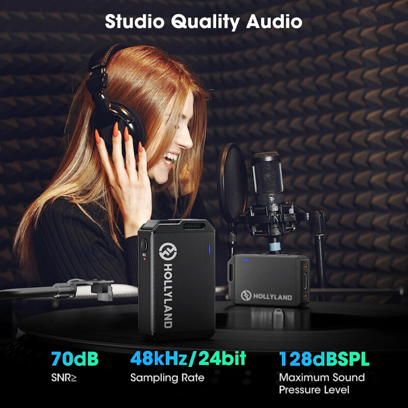 Sistema Microfone Sem Fio Hollyland Lark Max Duo Lapela 2.4G