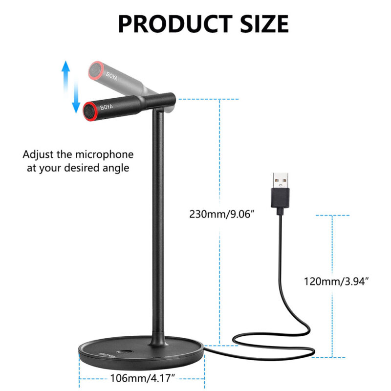 Microfone de Mesa Boya By-cm1 Pc para Estúdio Stream Preto