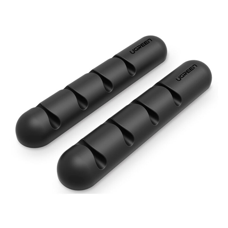 Organizador Cabos Fios Ugreen Adesivo 2pcs 4 Slots Preto