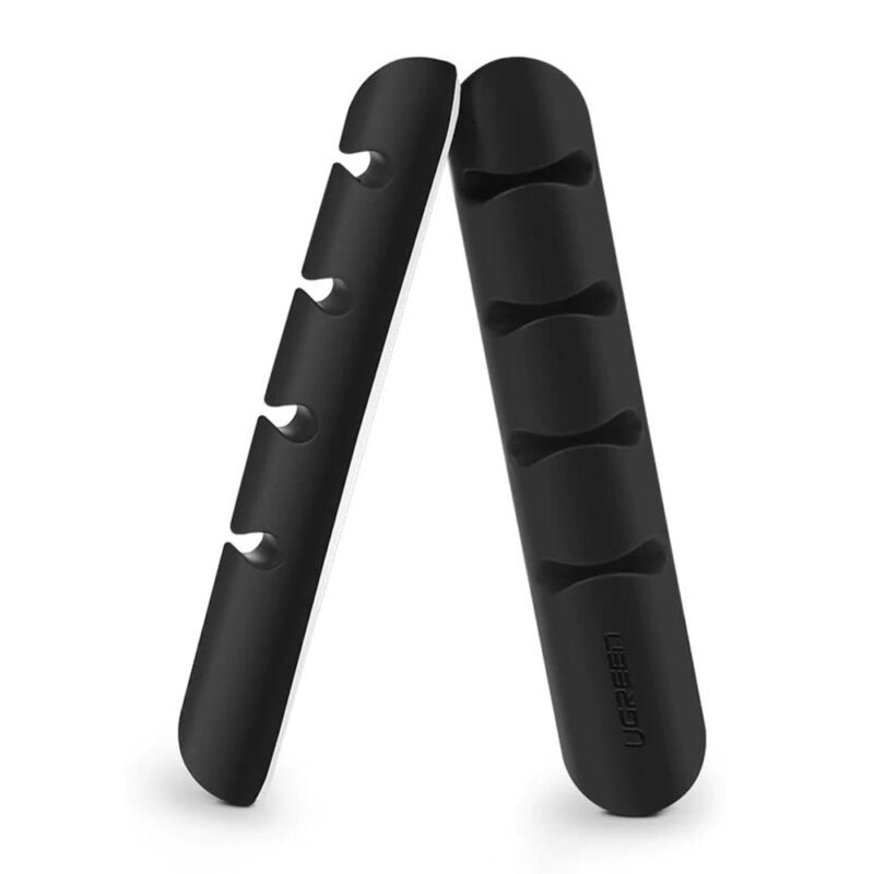 Organizador Cabos Fios Ugreen Adesivo 2pcs 4 Slots Preto