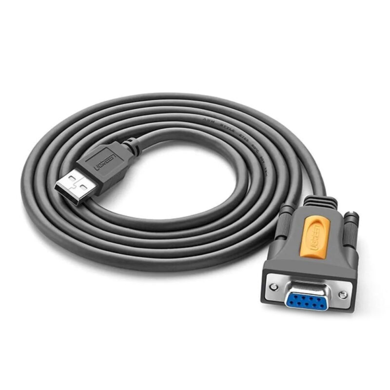 Cabo Adaptador Usb A Ugreen p/Db9 Rs232 Fêmea 1.5M Preto