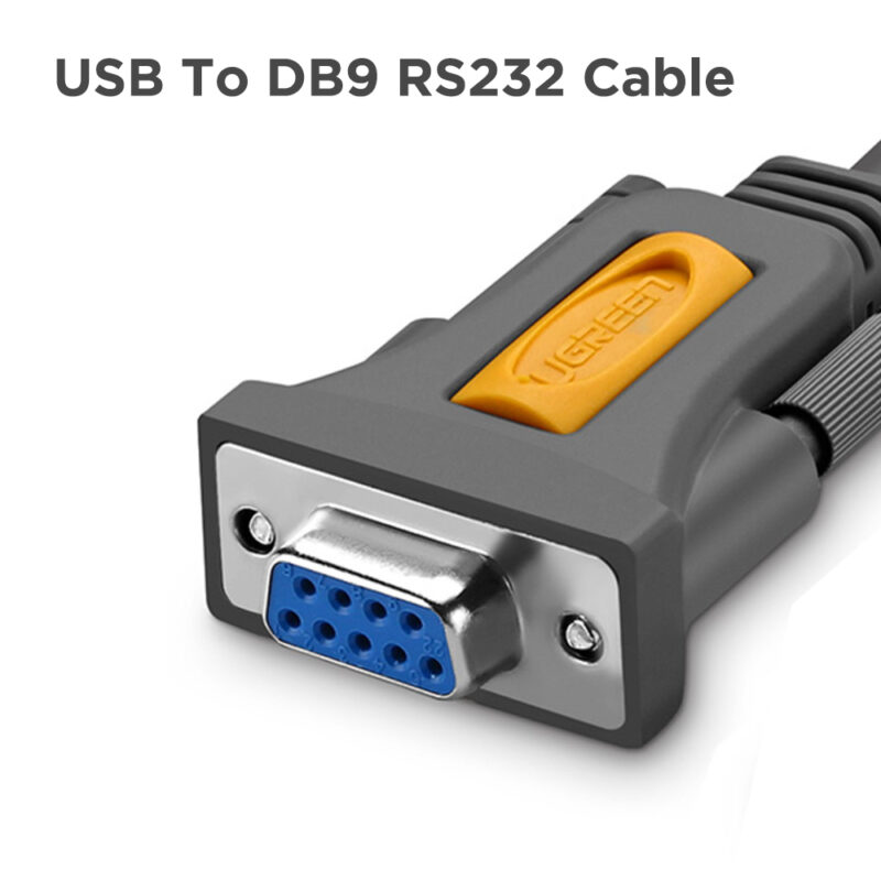 Cabo Adaptador Usb A Ugreen p/Db9 Rs232 Fêmea 1.5M Preto