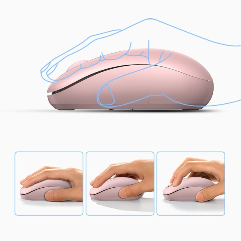 Mouse Bluetooth Sem Fio Ugreen 2400dpi 2,4GHz Rosa