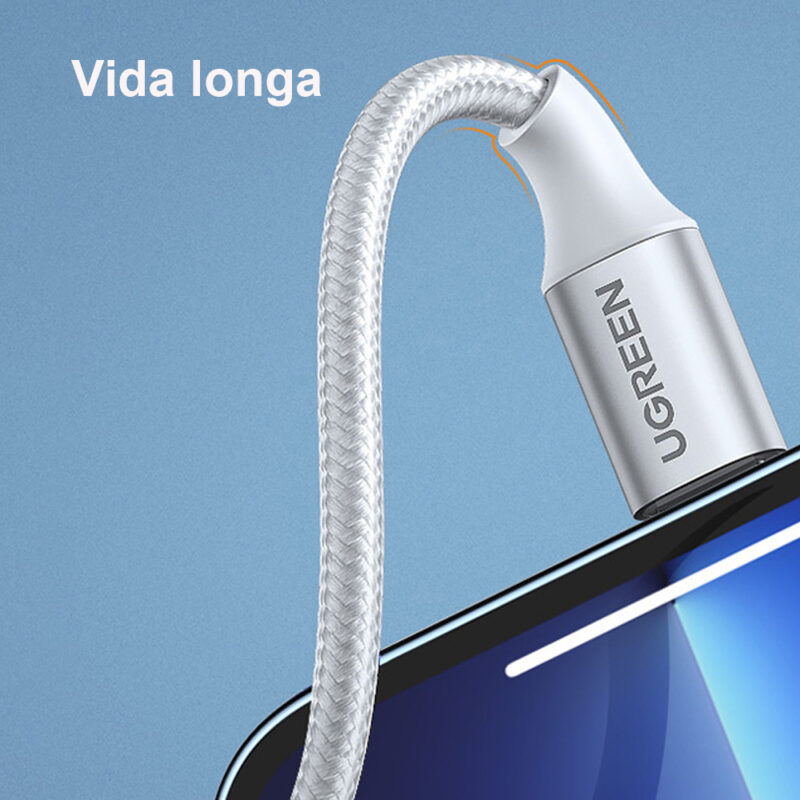 Cabo Usb C Ugreen p/Lightning Ios Mfi Macho 1Metro Prata