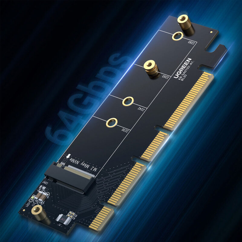 Placa Expansão Ugreen PCIe Gen 4 x16 p/M.2 64Gbps Preto