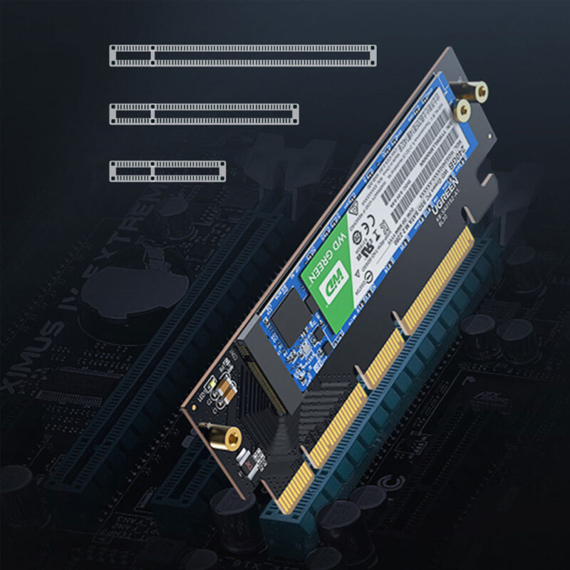 Placa Expansão Ugreen PCIe Gen 4 x16 p/M.2 64Gbps Preto