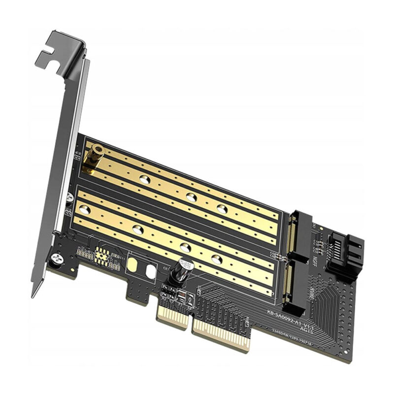 Placa Ugreen M.2 M Key + M.2 B Key p/Pcie 3.0 x 4 Preto