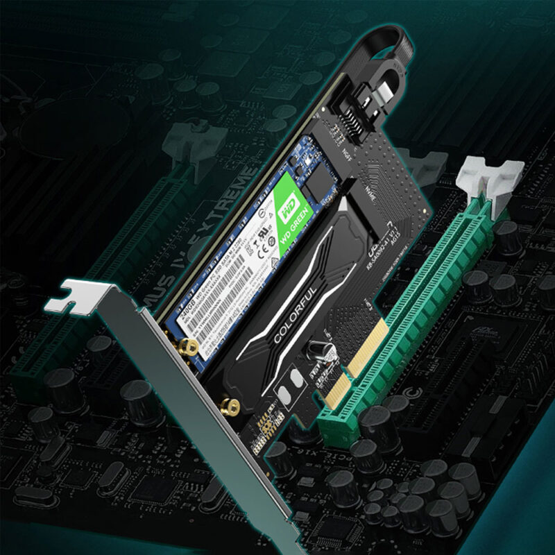 Placa Ugreen M.2 M Key + M.2 B Key p/Pcie 3.0 x 4 Preto