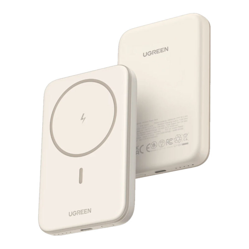 Power Bank Ugreen 5000mAh Carregador Sem Fio 15W Branco