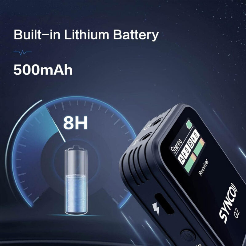 Sistema Microfone Sem Fio Synco G2A2 Lapela 2,4Ghz Preto