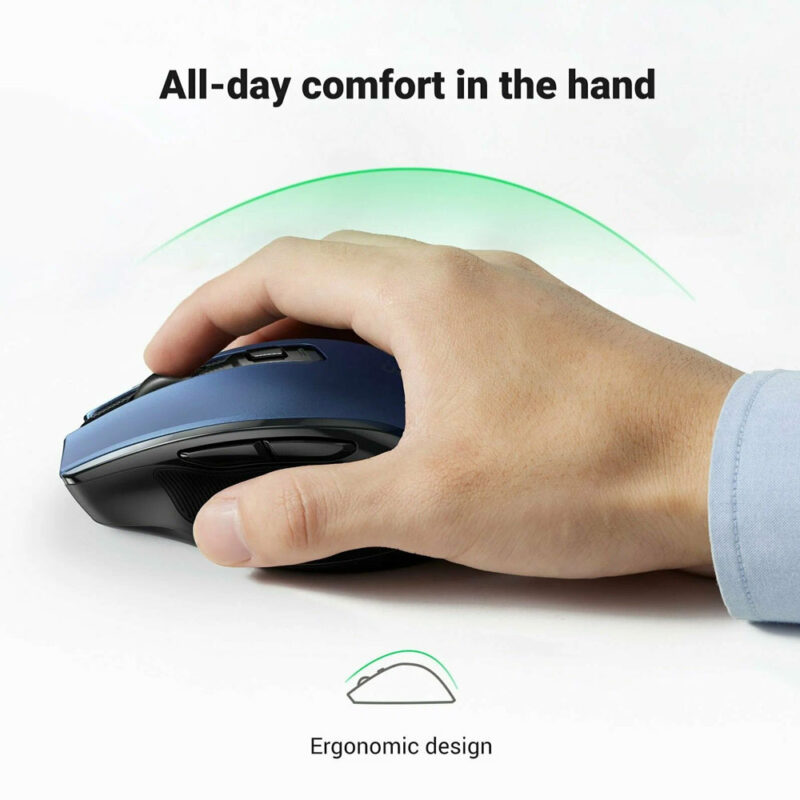 Mouse Sem Fio Ugreen Sensor 4000Dpi Wireless 2.4GHz Azul