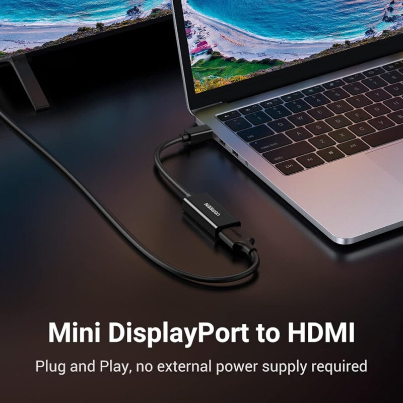Adaptador Vídeo Ugreen Mini DP p/ Hdmi Fêmea 1080p Preto