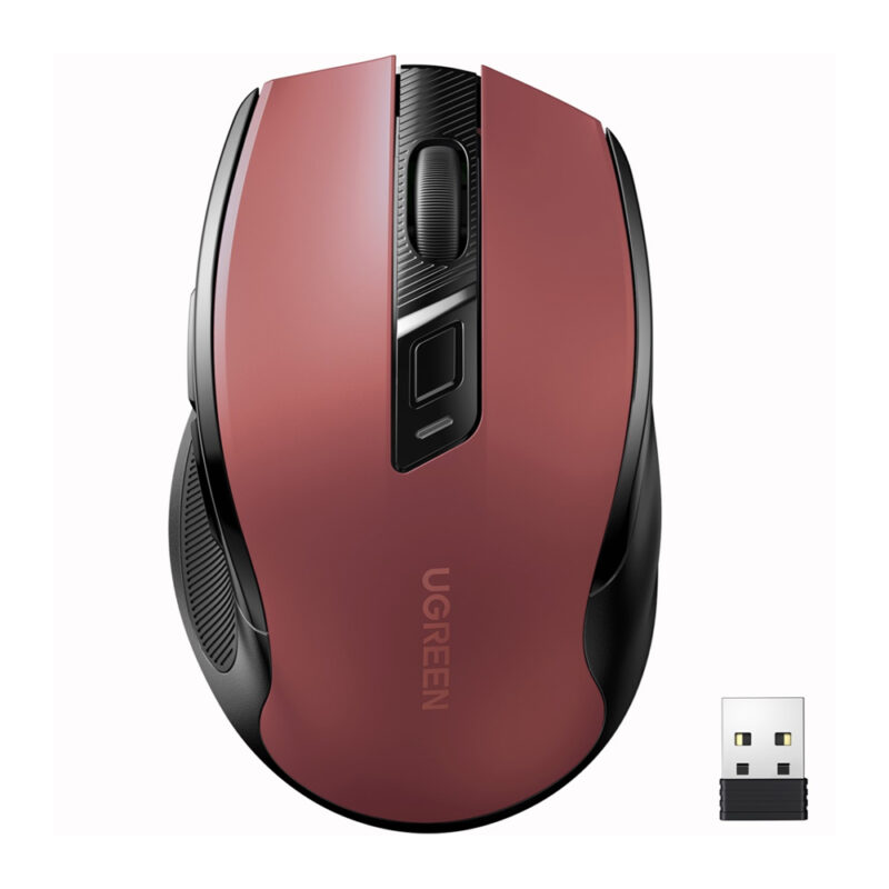 Mouse Sem Fio Ugreen Mu006 Sensor 4000Dpi 2,4G Vermelho