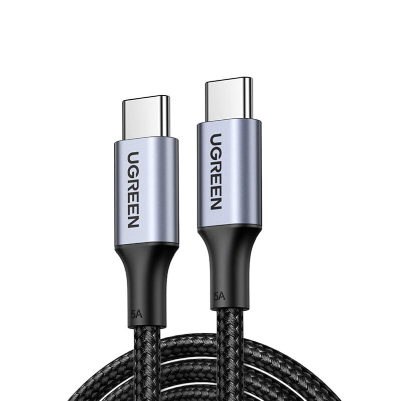 Cabo Usb C 2.0 Ugreen Macho/Macho 100W 5A 3 Metros Preto