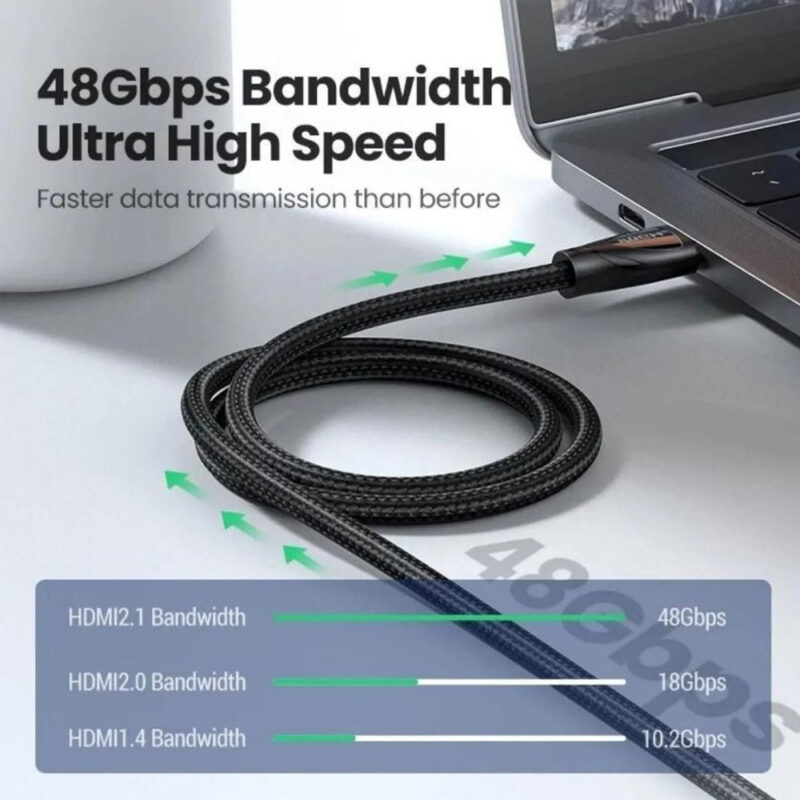 Cabo de Vídeo 8K-60Hz Ugreen Hdmi 2.1 Macho 1.5M Preto