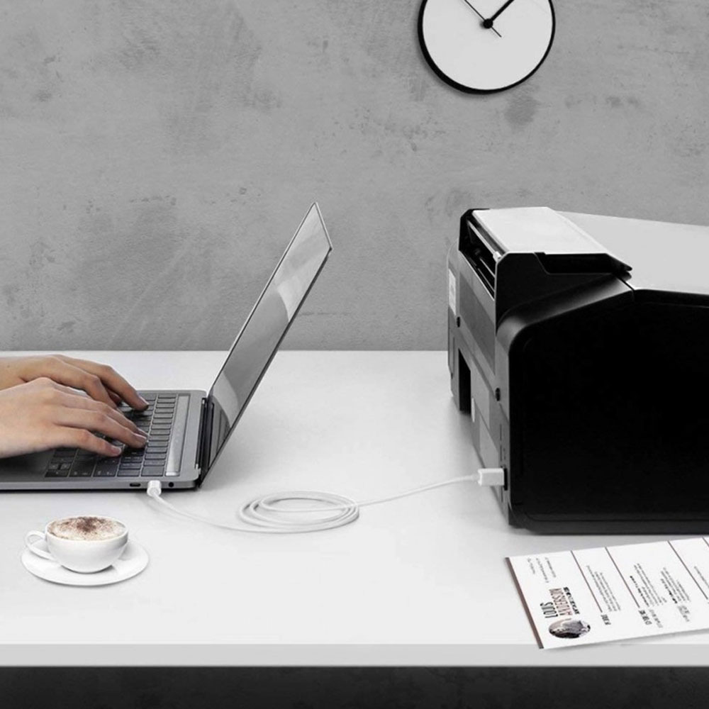 Cabo de Impressora Ugreen Usb A p/Usb C 1 Metro Branco