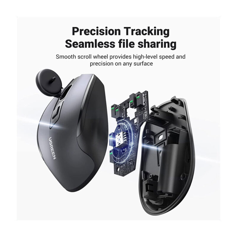 Mouse Bluetooth Sem Fio Ugreen Sensor 4000Dpi 2,4G Preto