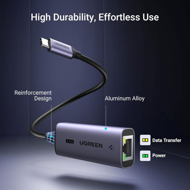 Adaptador Usb C Ugreen p/Rj45 2.5Gbps Sup Ipad Pro Preto