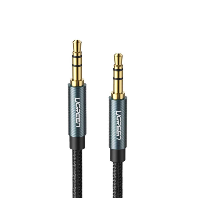 Cabo de Áudio Estéreo Ugreen 3.5mm Macho/Macho 1M Preto