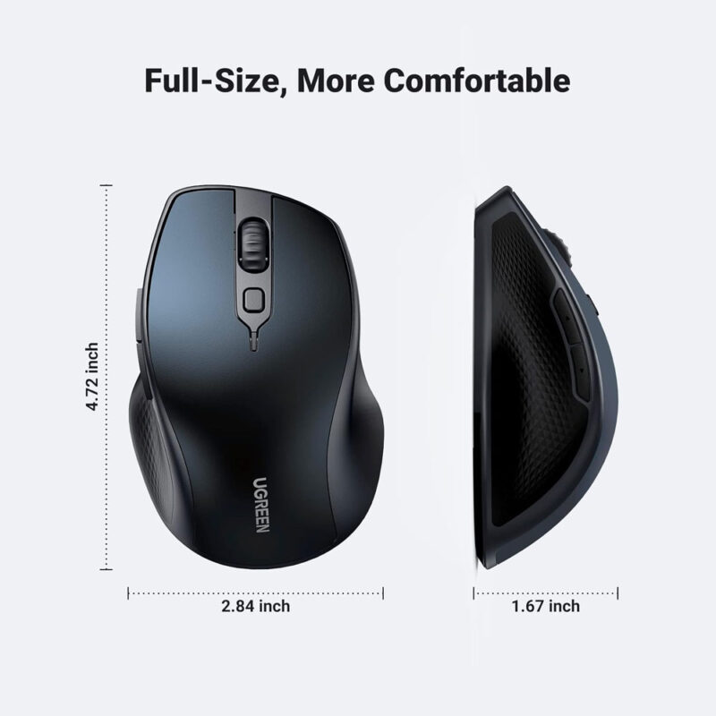 Mouse Bluetooth Sem Fio Ugreen Sensor 4000Dpi 2,4G Azul