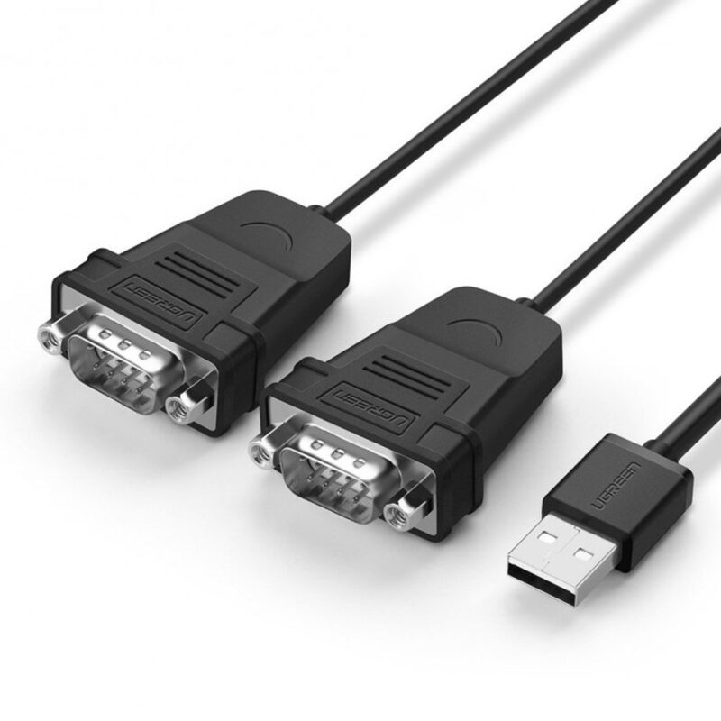 Cabo Adaptador Ugreen Usb 2.0 p/Serial DB9 RS-232 1.5M Preto