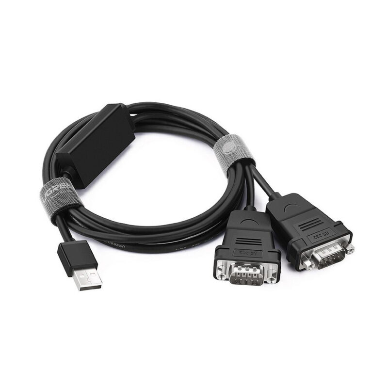 Cabo Adaptador Ugreen Usb 2.0 p/Serial DB9 RS-232 1.5M Preto