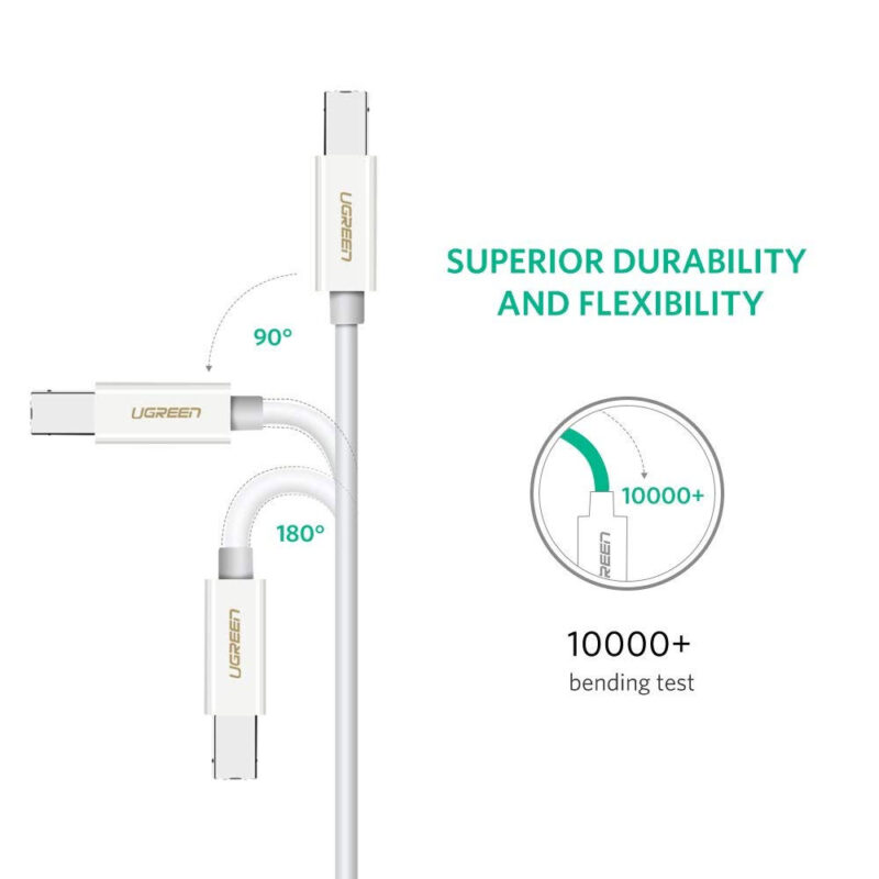 Cabo Impressora Ugreen Usb C p/Usb B Macho 1.5M Branco