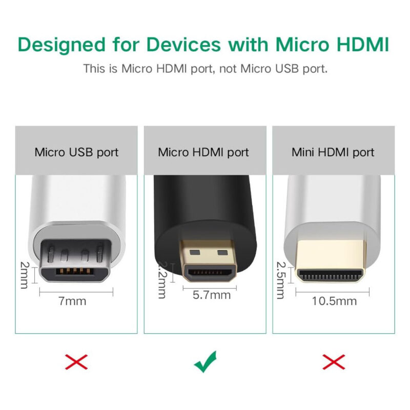 Adaptador de Vídeo Ugreen Micro Hdmi p/Hdmi Fêmea Preto