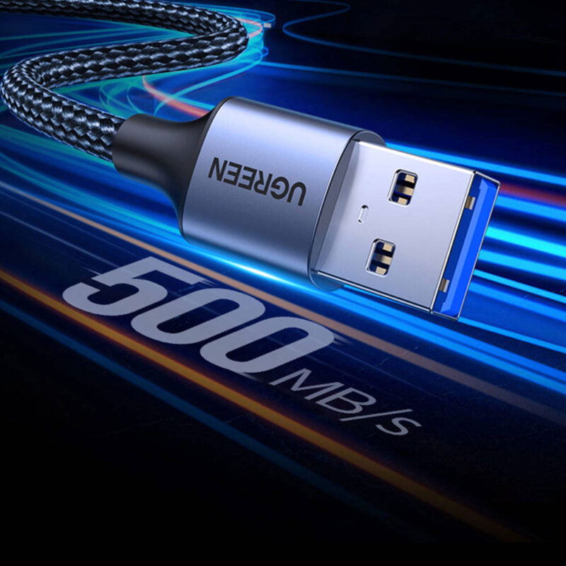 Cabo Usb 3.0 Tipo A Ugreen Macho/Fêmea Extensão 1M Preto