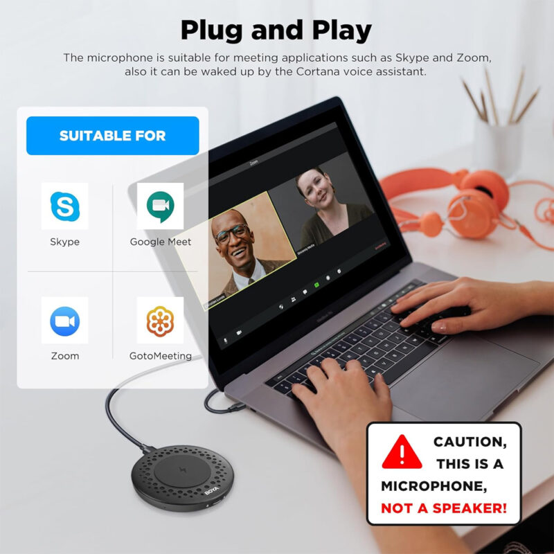 Microfone Usb Boya Blobby p/Conferência Reuniões Preto