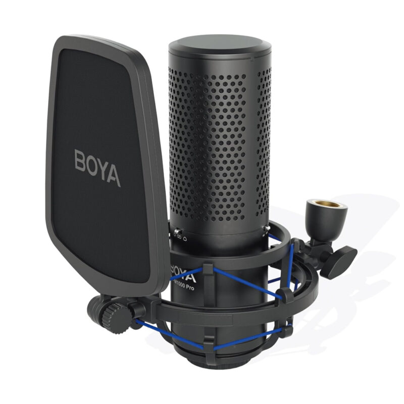 Microfone Condensador Boya By-m1000 Pro Xlr Estúdio Preto